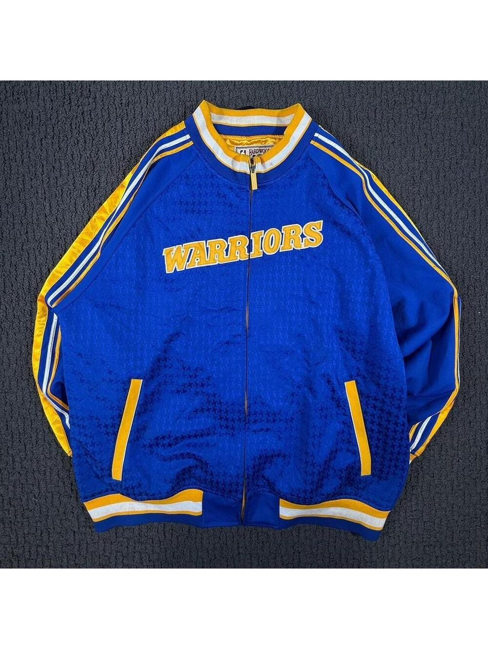 MITCHELL & NESS Vintage Classic Blue Yellow Golden State Warriors NBA Jacket 2XL